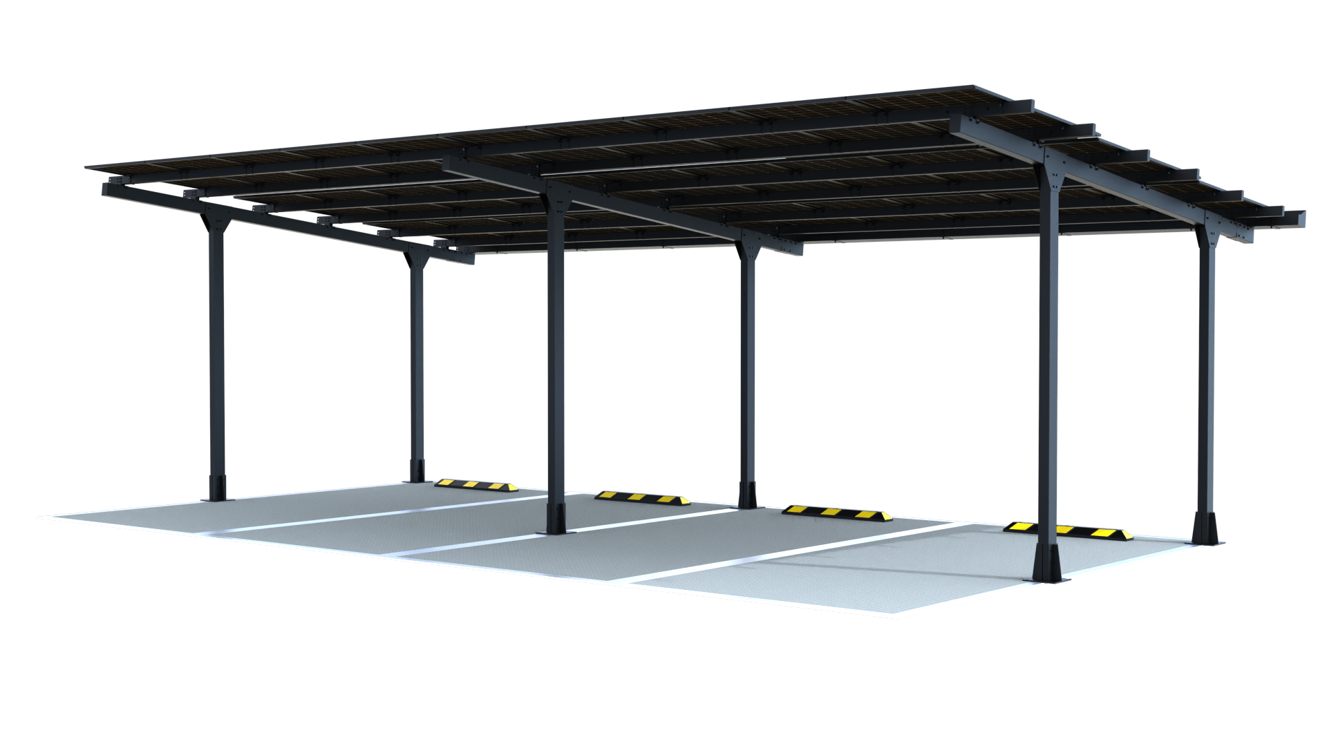 STRIX 4 bays solar carport product visualisation