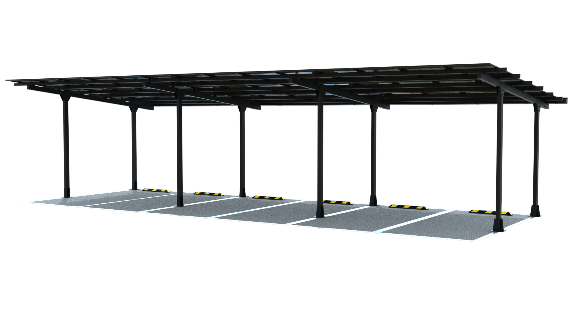 STRIX 6 bays solar carport product visualisation